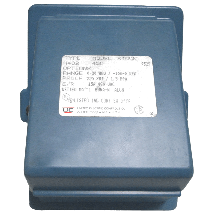 United Electric Pressure Switch, 400 Series Type H402 Models 450 to 454